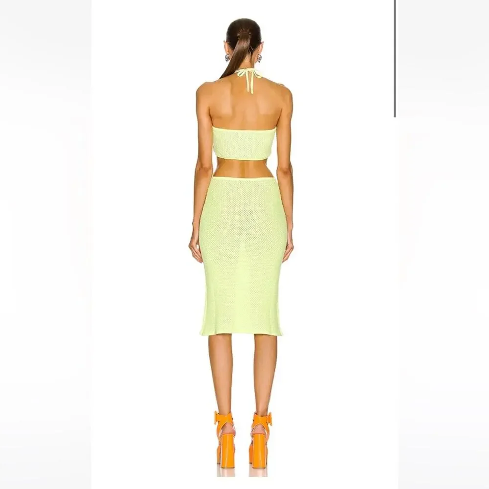 NWT Victor Glemaud Sleeveless Dress in Neon Green XS - Picture 3 of 9